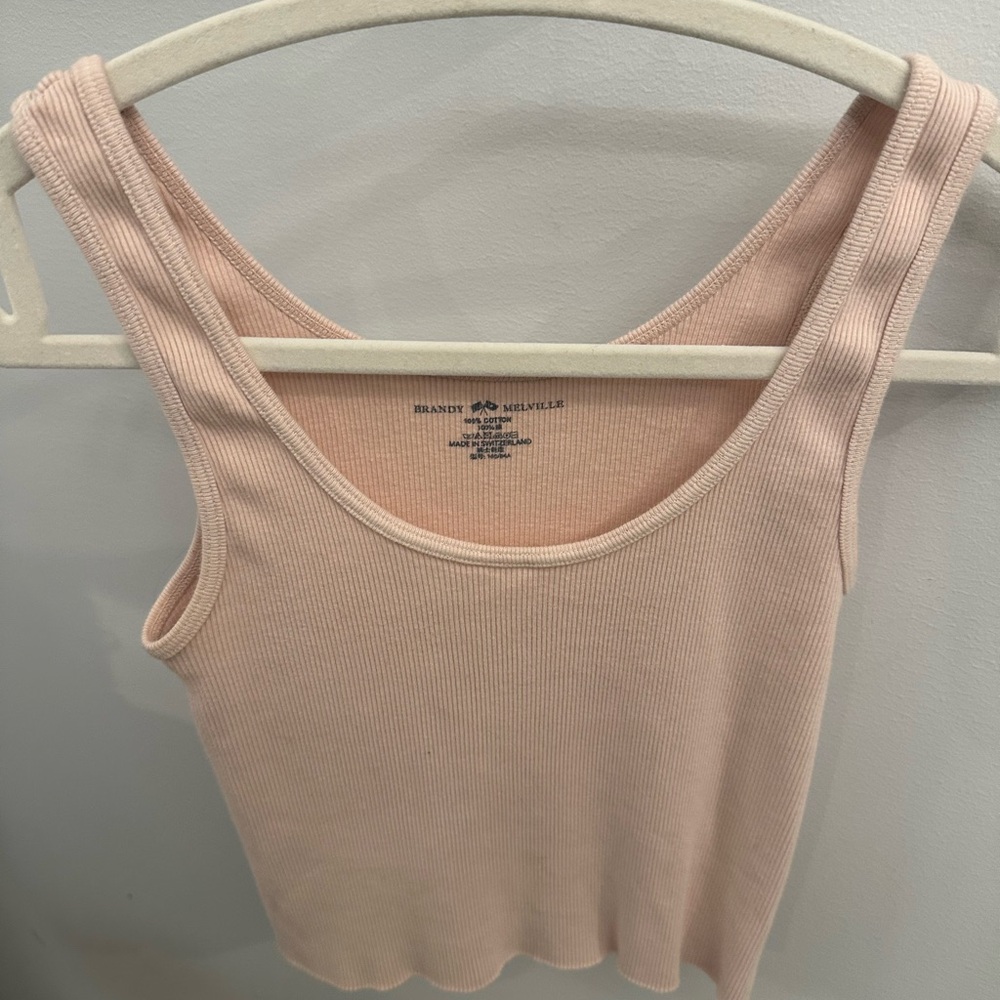Brandy Melville Light Pink Ribbed Top